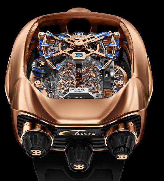 Jacob & Co. BUGATTI CHIRON TOURBILLON ROSE GOLD Watch Replica BU200.40.AA.AA.BBRUA Jacob and Co Watch Price